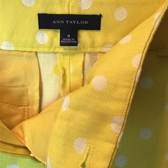 Ann Taylor Loft Yellow Polka Dot Shorts - Picture 3 of 5
